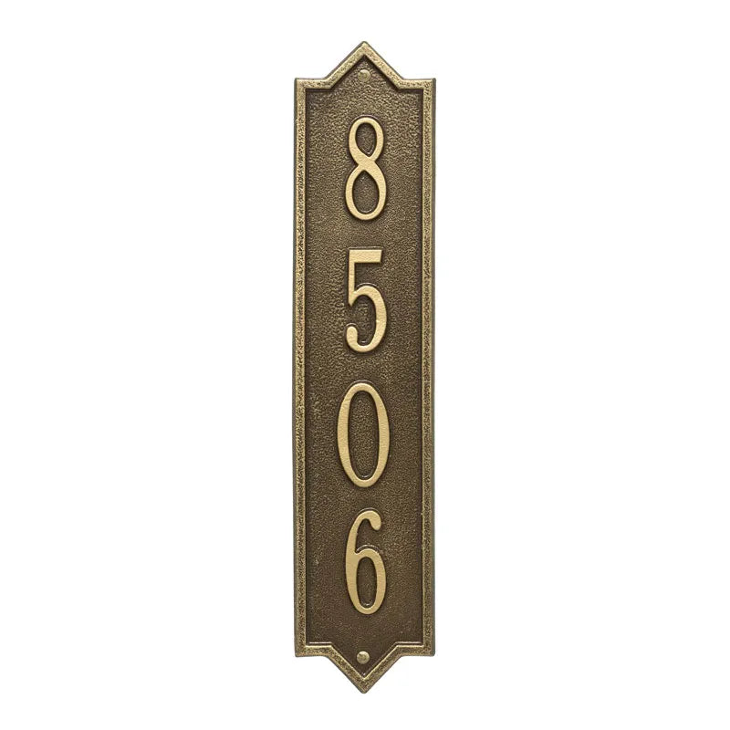 Whitehall Products Personalized Norfolk Vertical Wall Plaque One Line Bronze/gold