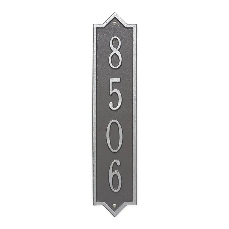 Whitehall Products Personalized Norfolk Vertical Wall Plaque One Line Black/silver