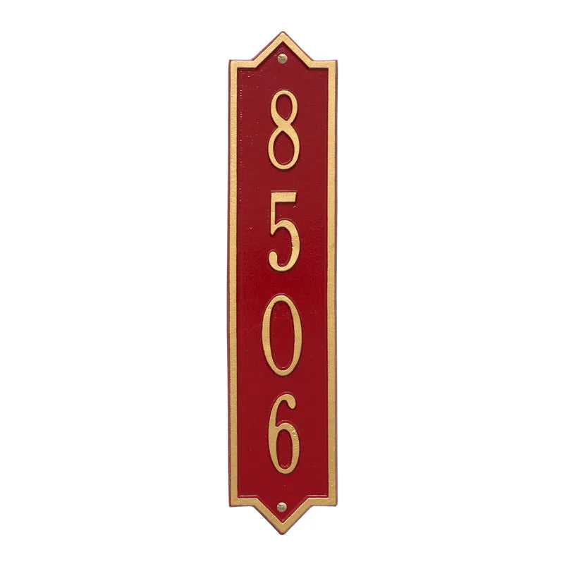 Whitehall Products Personalized Norfolk Vertical Wall Plaque One Line Black/gold