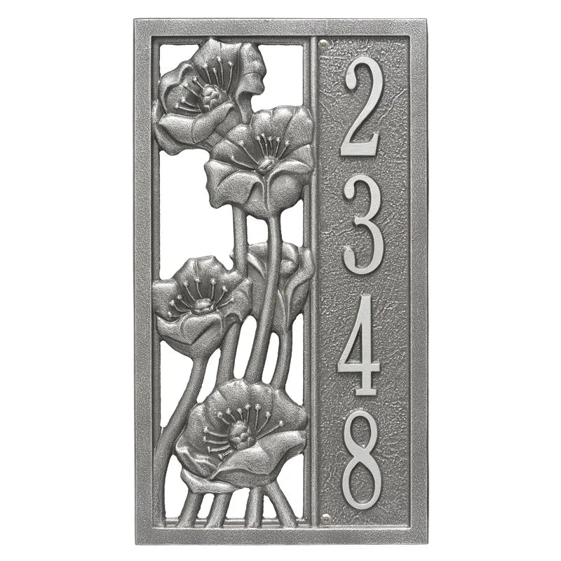 Whitehall Products Personalized Flowering Poppies Vertical Wall Plaque One Line Antique Copper