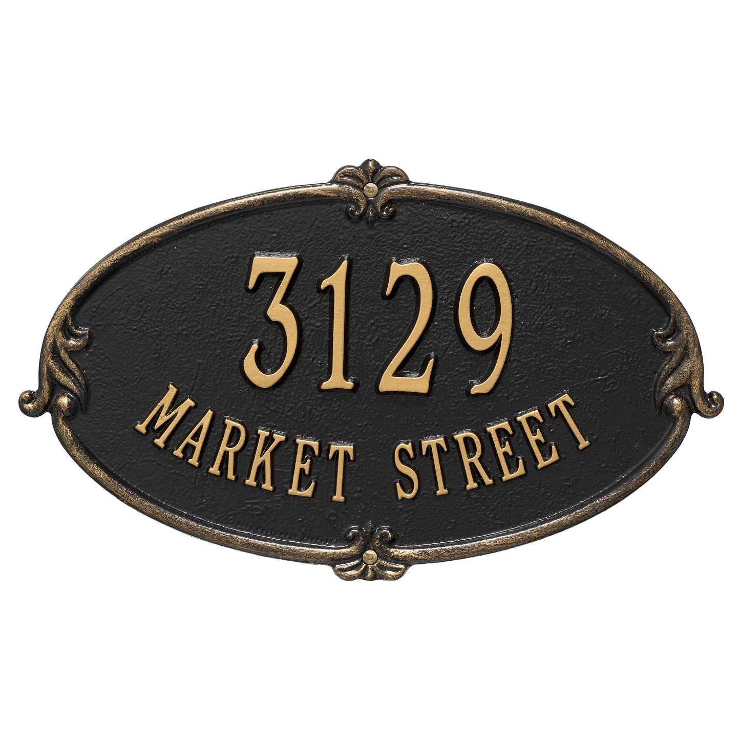 Whitehall Products Personalized Montecarlo Standard Wall Plaque Two Line Black/silver
