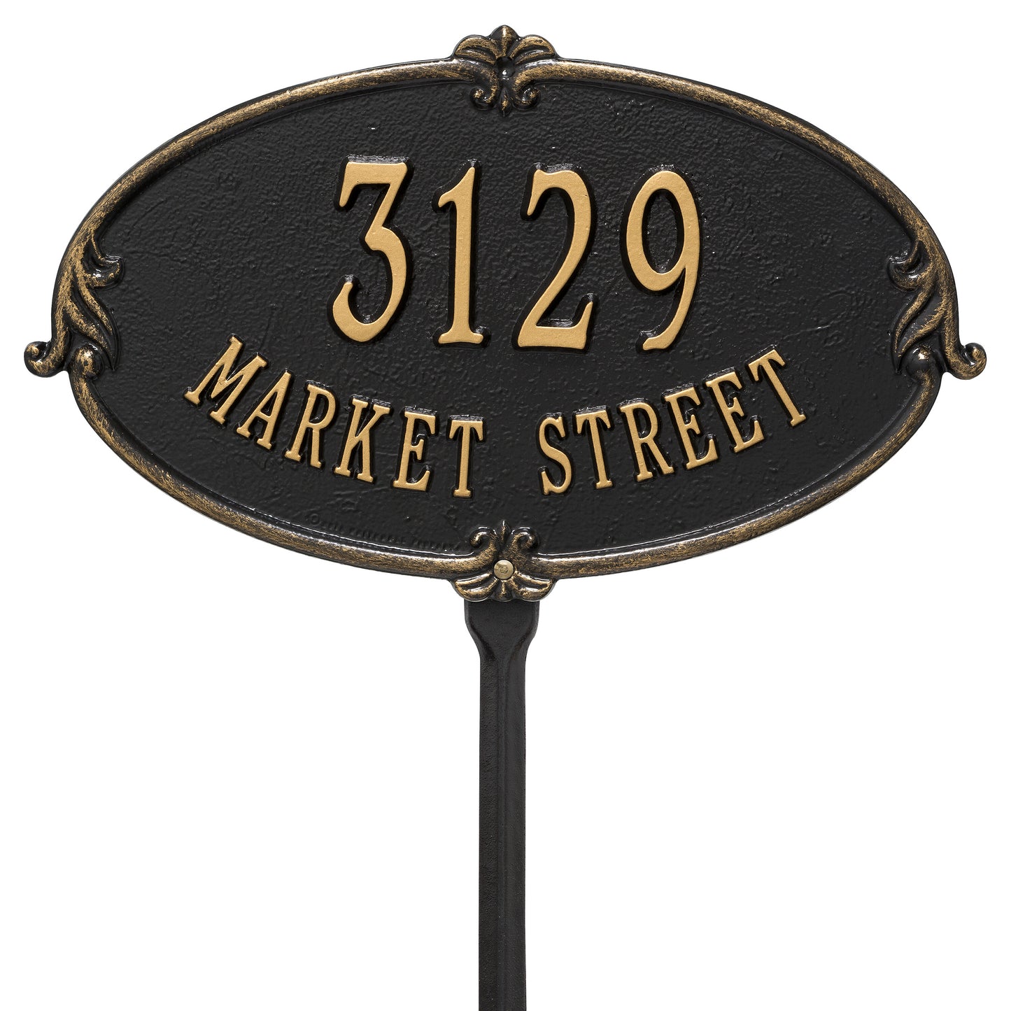 Whitehall Products Personalized Montecarlo Standard Lawn Plaque Two Line Black/silver