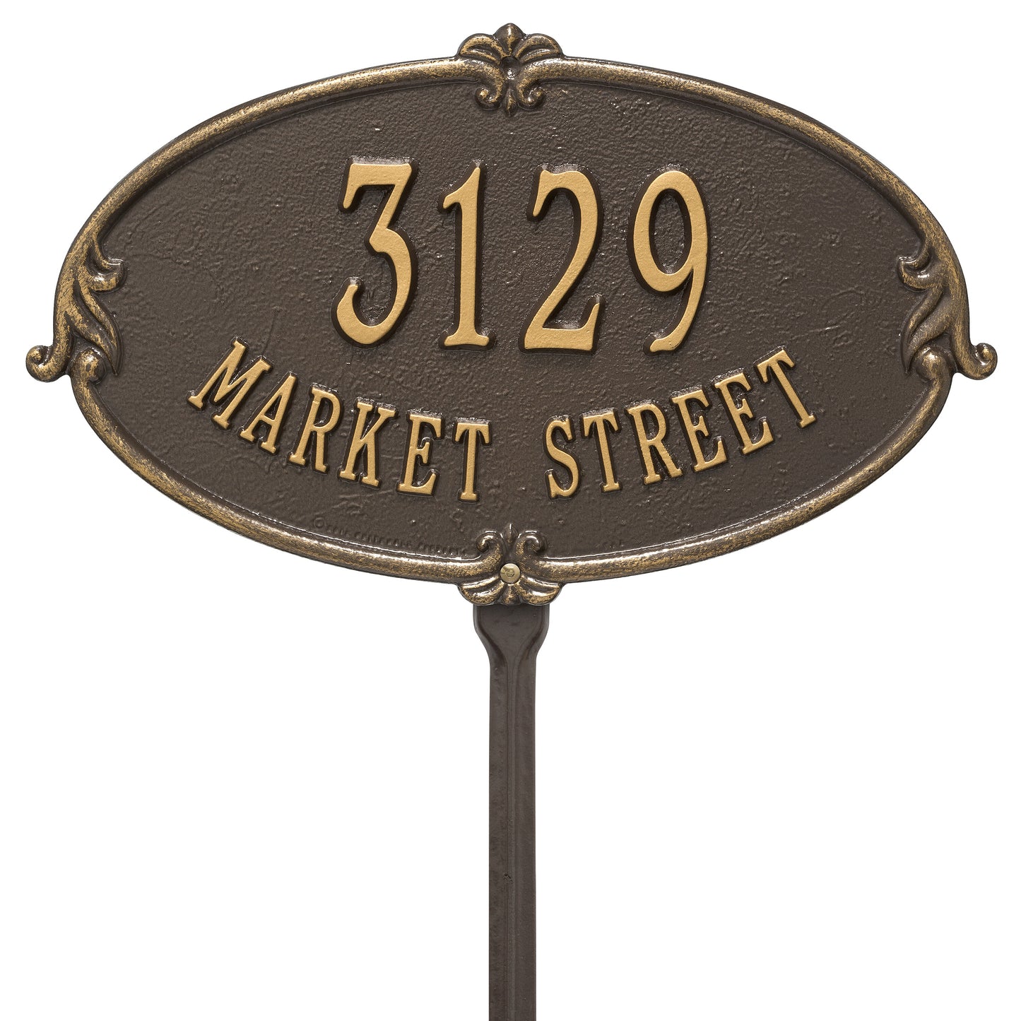 Whitehall Products Personalized Montecarlo Standard Lawn Plaque Two Line Pewter/silver