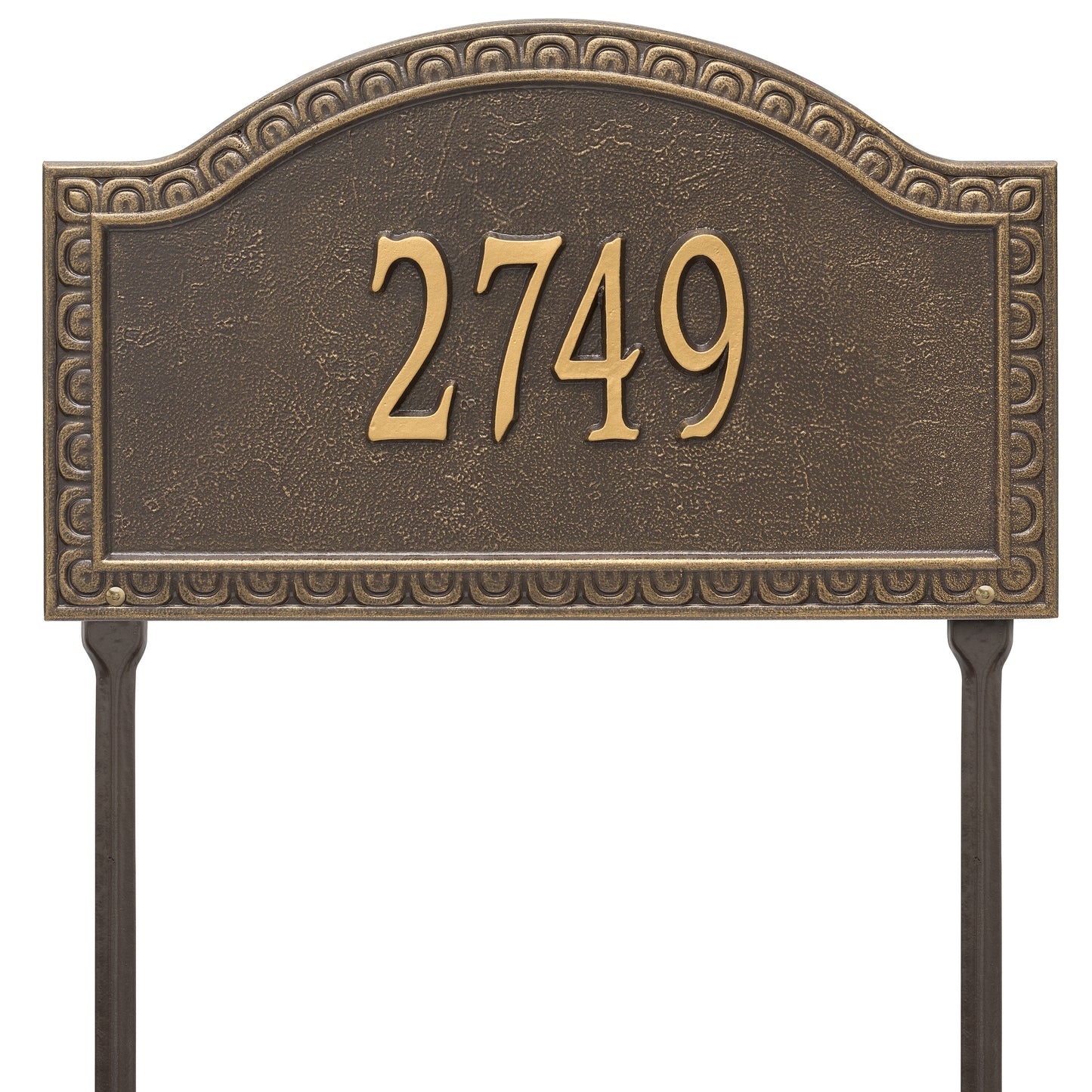 Whitehall Products Personalized Penhurst Grande Lawn Plaque Two Line Pewter/silver