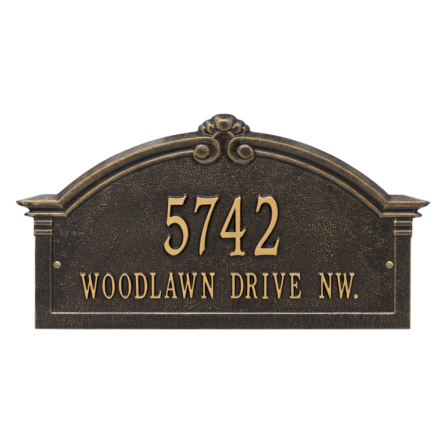 Whitehall Products Personalized Roselyn Arch Grande Wall Plaque Two Line Oil Rubbed Bronze