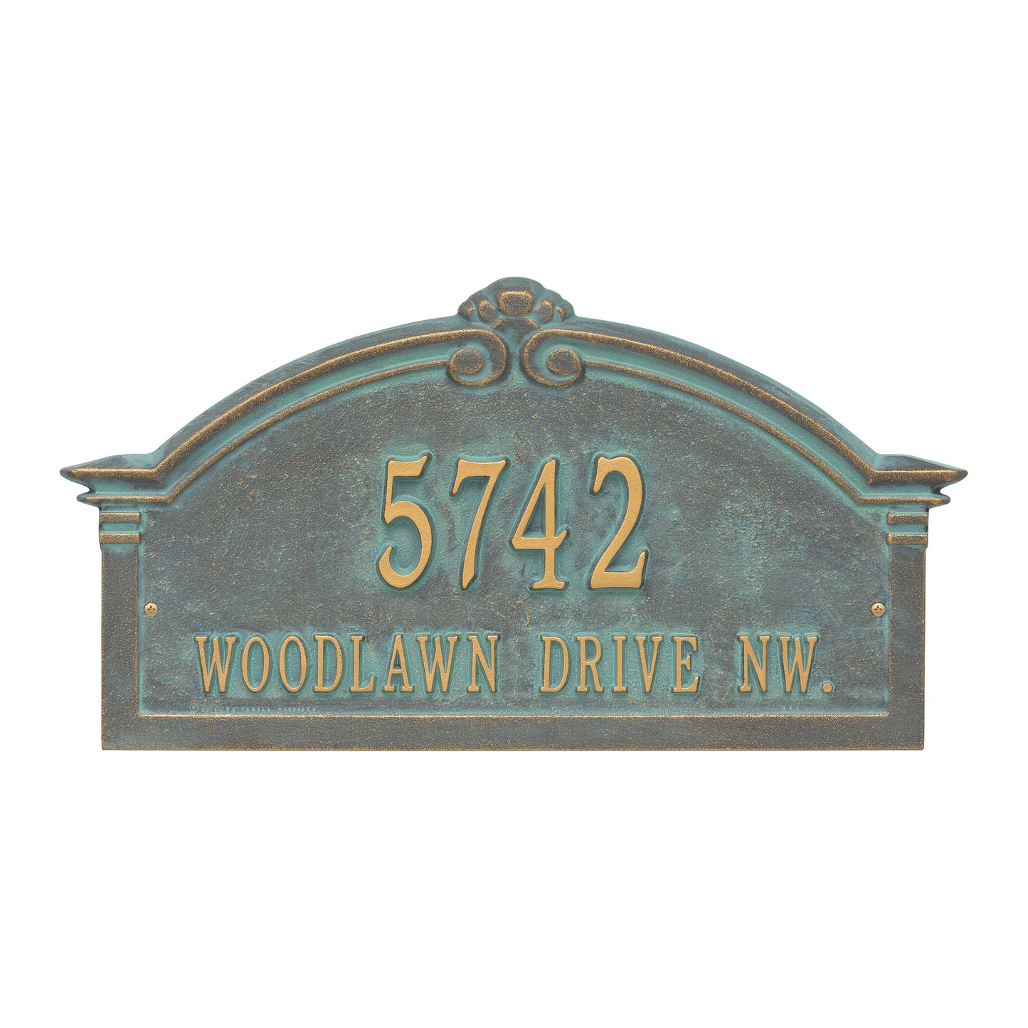 Whitehall Products Personalized Roselyn Arch Grande Wall Plaque Two Line Bronze/gold