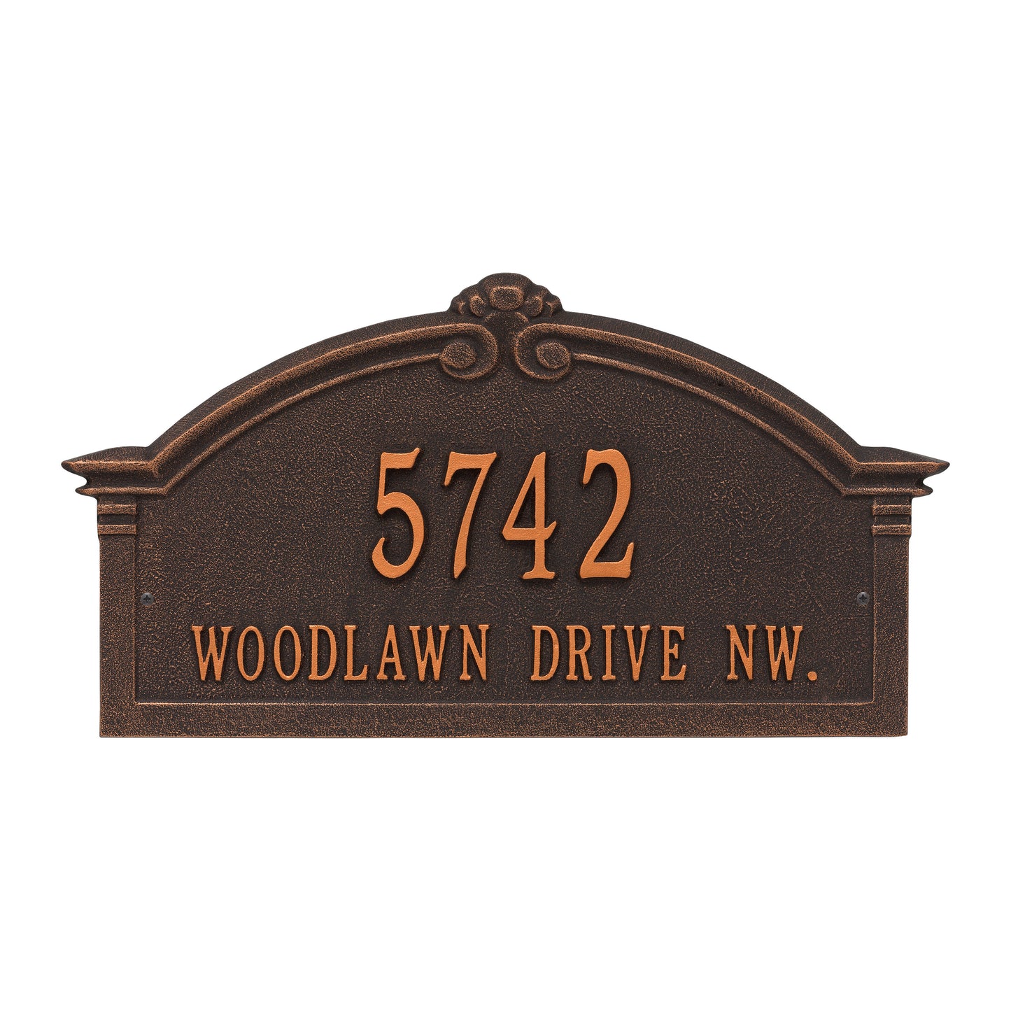 Whitehall Products Personalized Roselyn Arch Grande Wall Plaque Two Line Pewter/silver