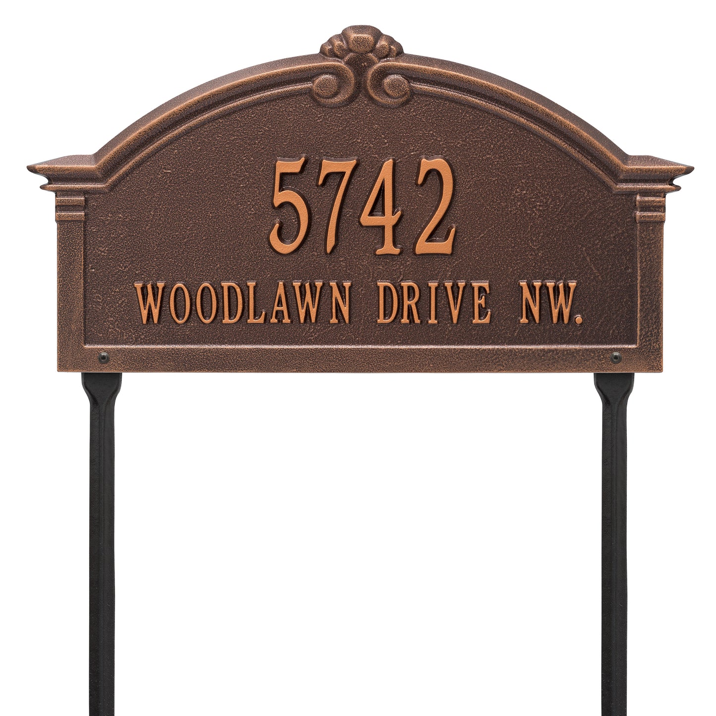 Whitehall Products Personalized Roselyn Arch Grande Lawn Plaque Two Line Black/gold