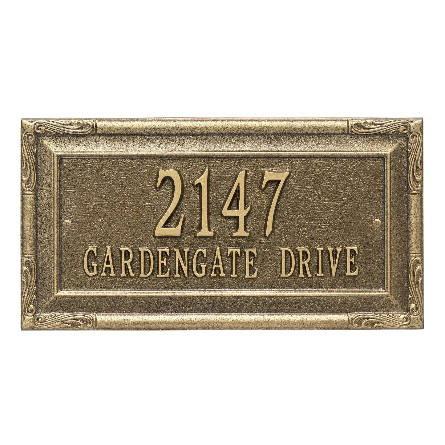 Whitehall Products Personalized Gardengate Grande Wall Plaque Two Line Antique Copper