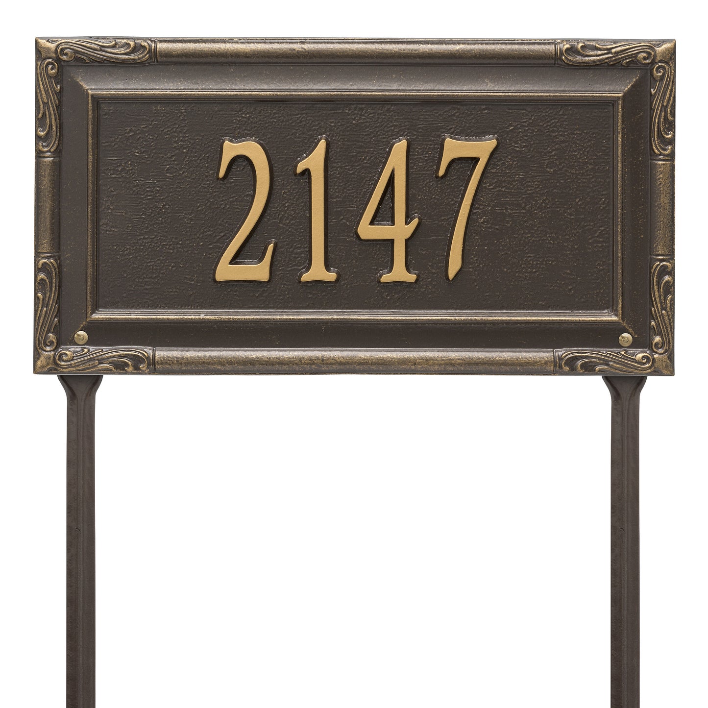 Whitehall Products Personalized Gardengate Grande Lawn Plaque One Line Pewter/silver