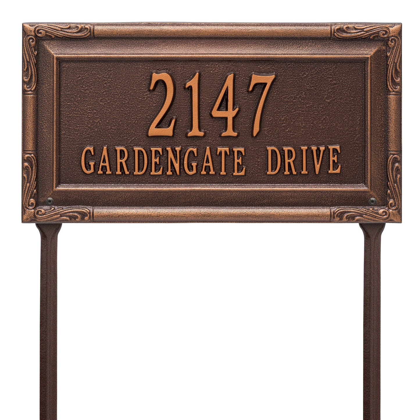Whitehall Products Personalized Gardengate Grande Lawn Plaque Two Line Black/gold