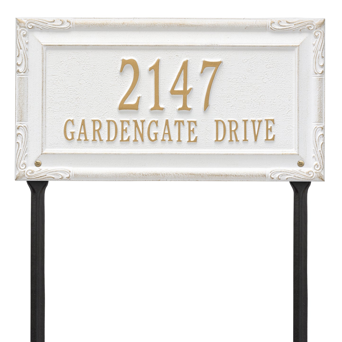 Whitehall Products Personalized Gardengate Grande Lawn Plaque Two Line