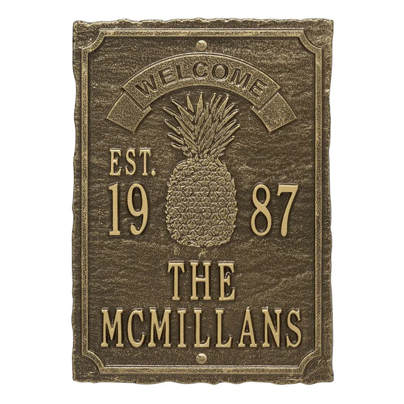 Whitehall Products Antebellum Welcome Anniversary Personalized Plaque - Three Lines - Rational Plaques