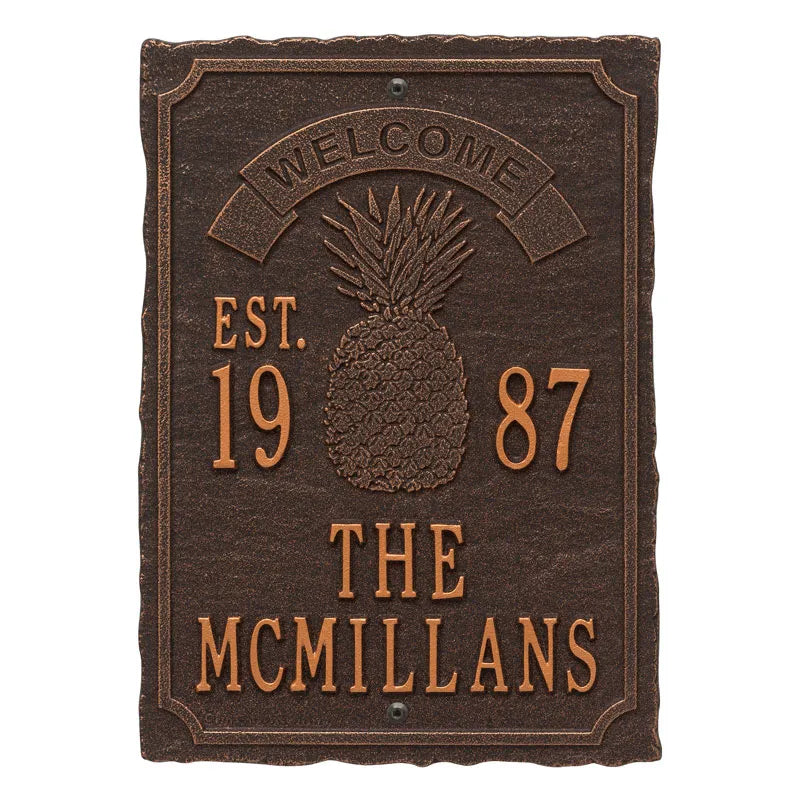 Whitehall Products Antebellum Welcome Anniversary Personalized Plaque - Three Lines - Rational Plaques