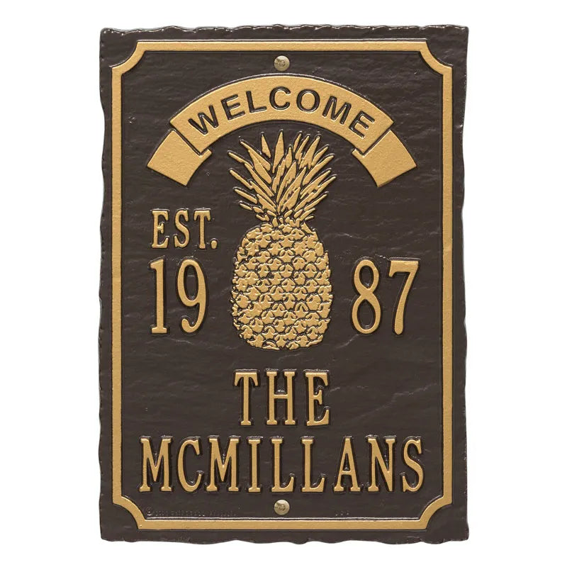 Whitehall Products Antebellum Welcome Anniversary Personalized Plaque - Three Lines - Rational Plaques