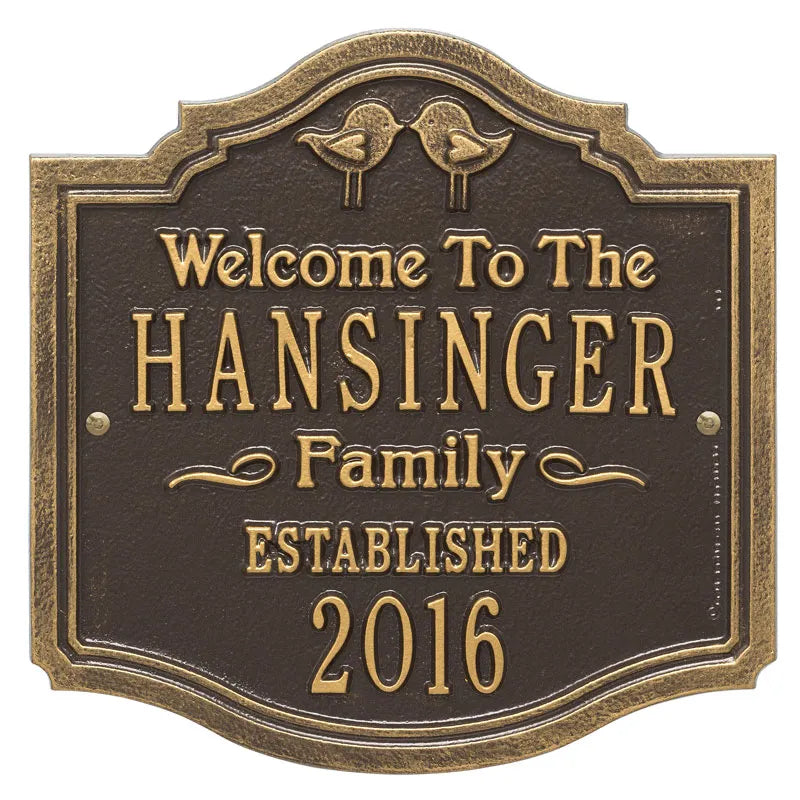 Whitehall Products Kissing Birds Anniversary Wedding Personalized Plaque - Two Lines - Rational Plaques