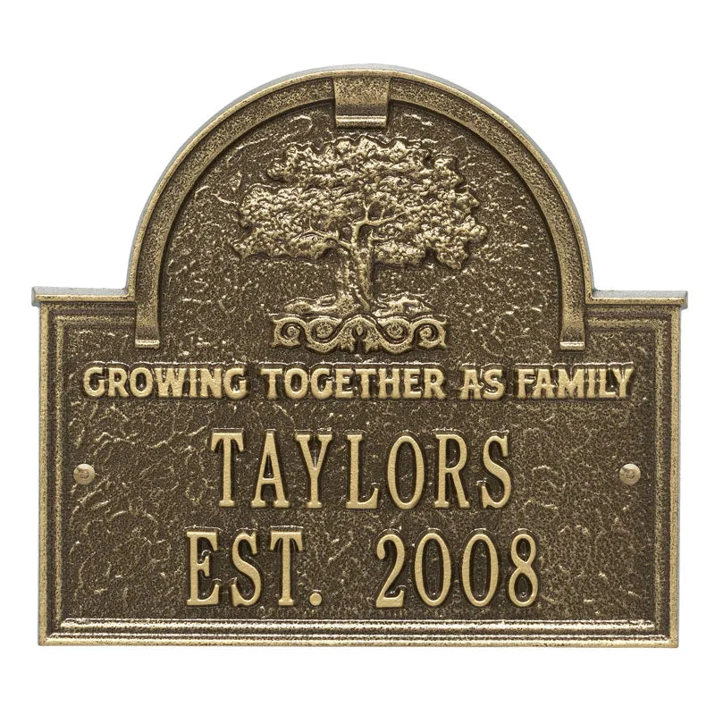 Whitehall Products Family Tree Anniversary Wedding Personalized Plaque - Two Lines - Rational Plaques