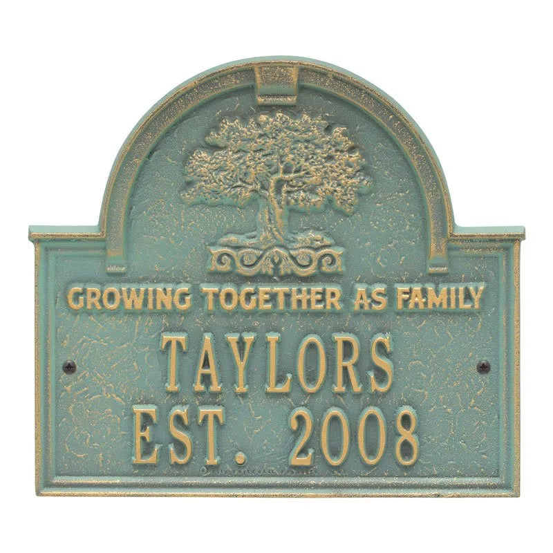 Whitehall Products Family Tree Anniversary Wedding Personalized Plaque - Two Lines - Rational Plaques