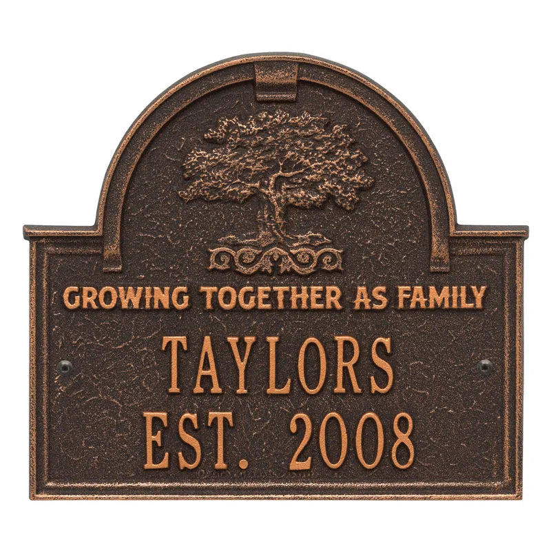 Whitehall Products Family Tree Anniversary Wedding Personalized Plaque - Two Lines - Rational Plaques