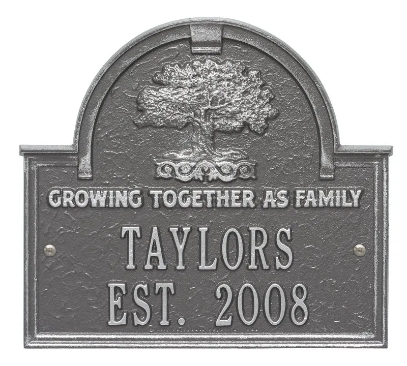 Whitehall Products Family Tree Anniversary Wedding Personalized Plaque - Two Lines - Rational Plaques