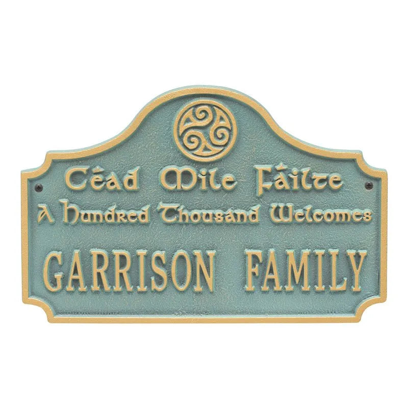 Whitehall Products Cead Mile Failte Plaque One Line Black/silver