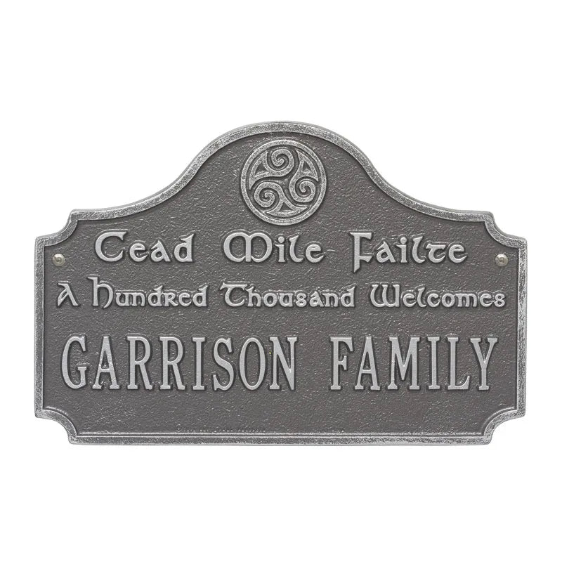 Whitehall Products Cead Mile Failte Plaque One Line Bronze/gold