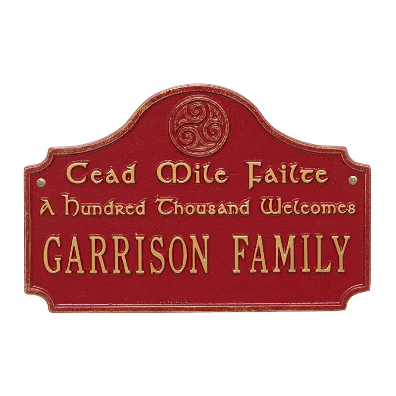 Whitehall Products Cead Mile Failte Plaque One Line Pewter/silver