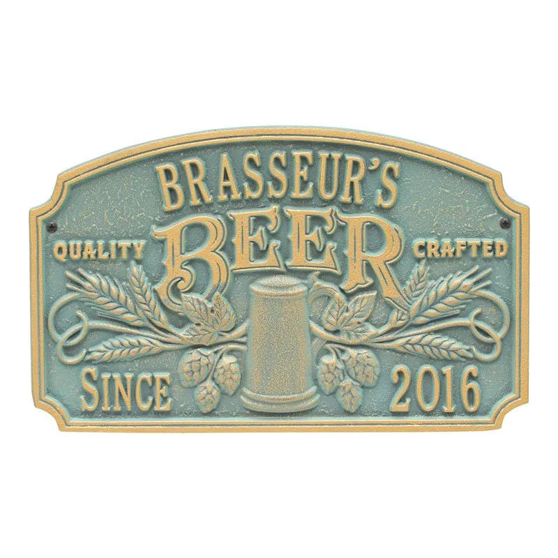 Whitehall Products Quality Crafted Beer Arch Plaque W Since Date Standard Wall Plaque Two Line Oil Rubbed Bronze