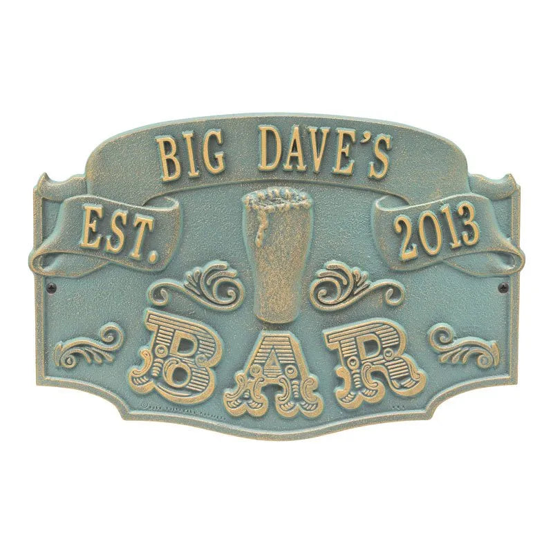 Whitehall Products Established Bar Standard Wall Plaque One Line Oil Rubbed Bronze