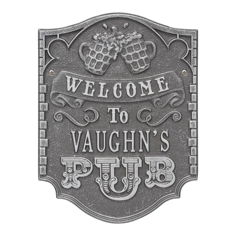 Whitehall Products Pub Welcome Standard Wall Plaque One Line