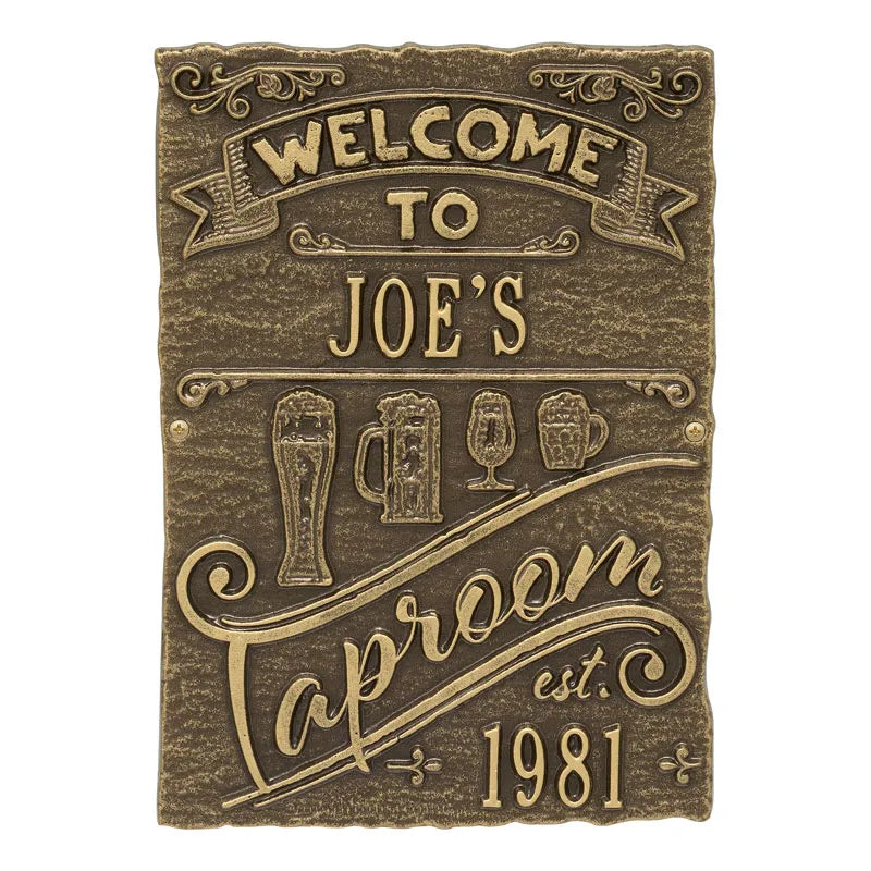 Whitehall Products Tap Room Brew Pub Plaque Antique Copper