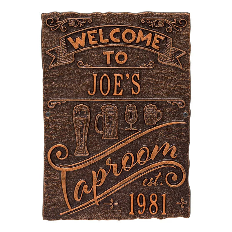 Whitehall Products Tap Room Brew Pub Plaque Black/gold