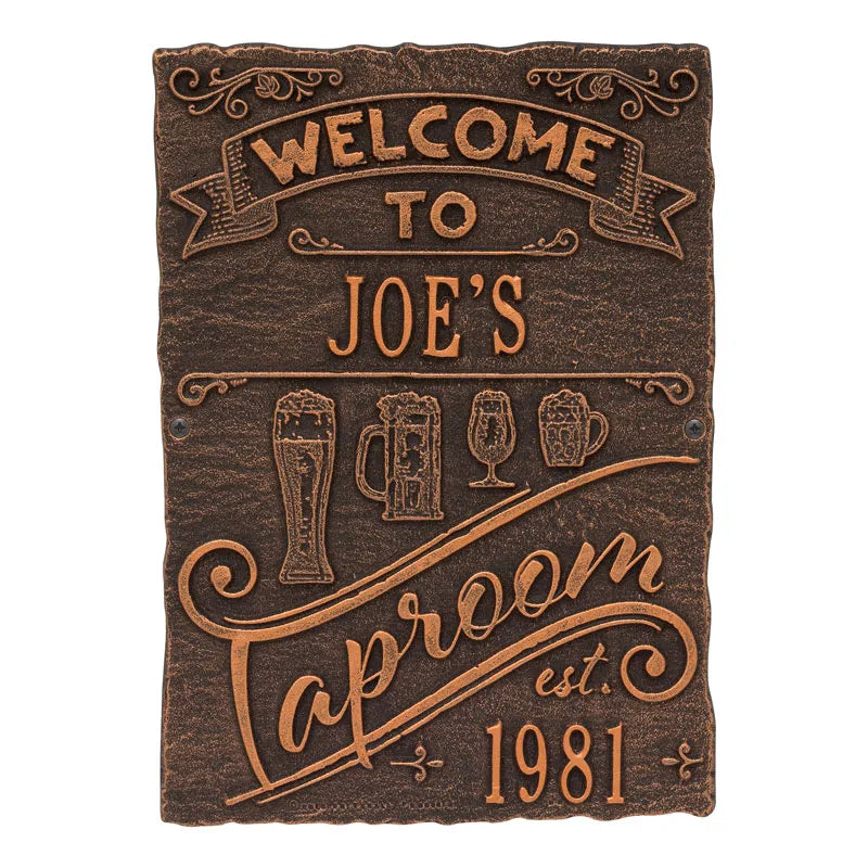 Whitehall Products Tap Room Brew Pub Plaque Dark Bronze/gold