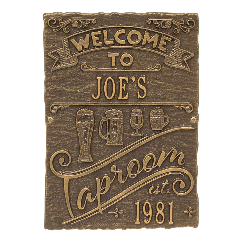 Whitehall Products Tap Room Brew Pub Plaque Pewter/silver