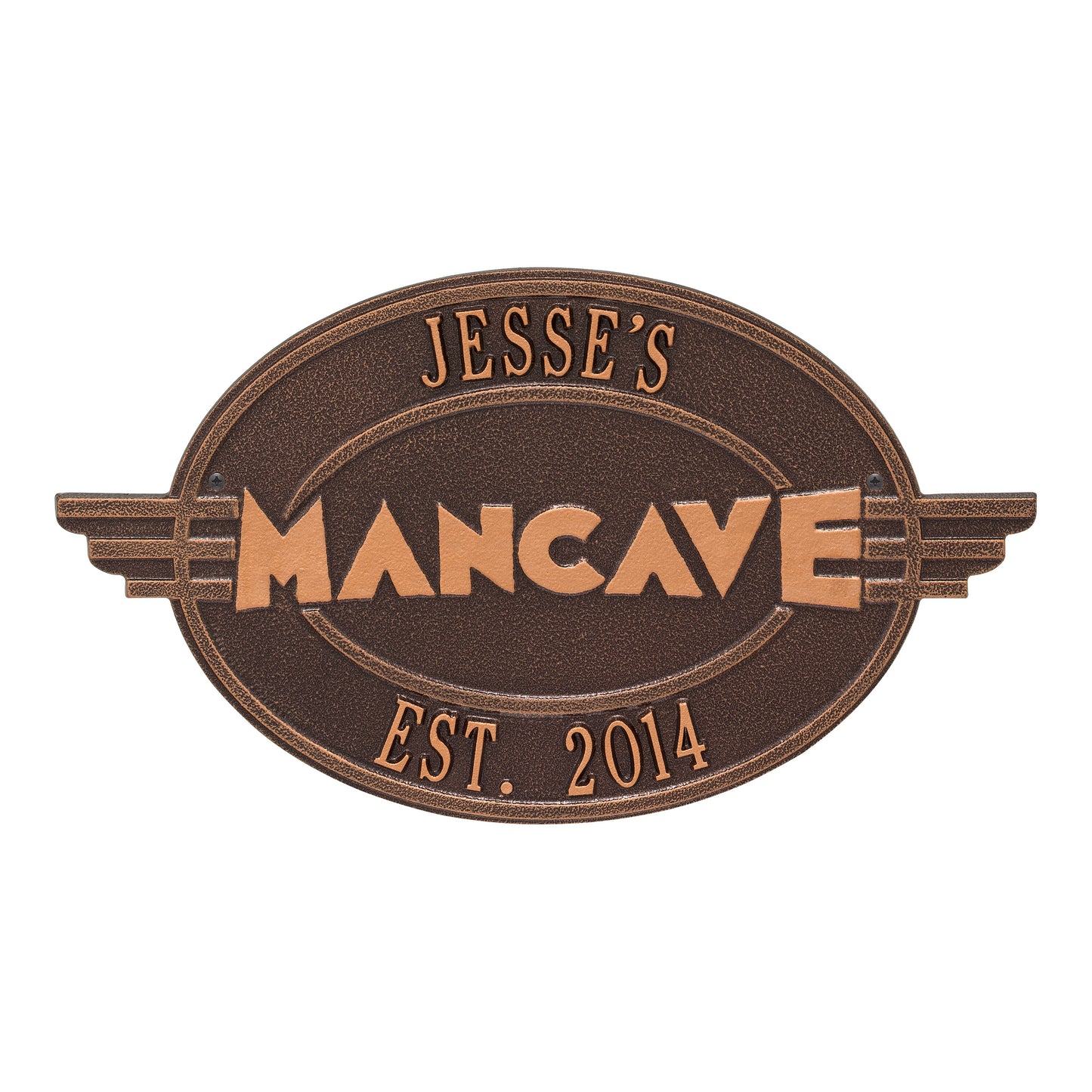 Whitehall Products Moderno Man Cave Personalized Plaque Two Lines Black/silver