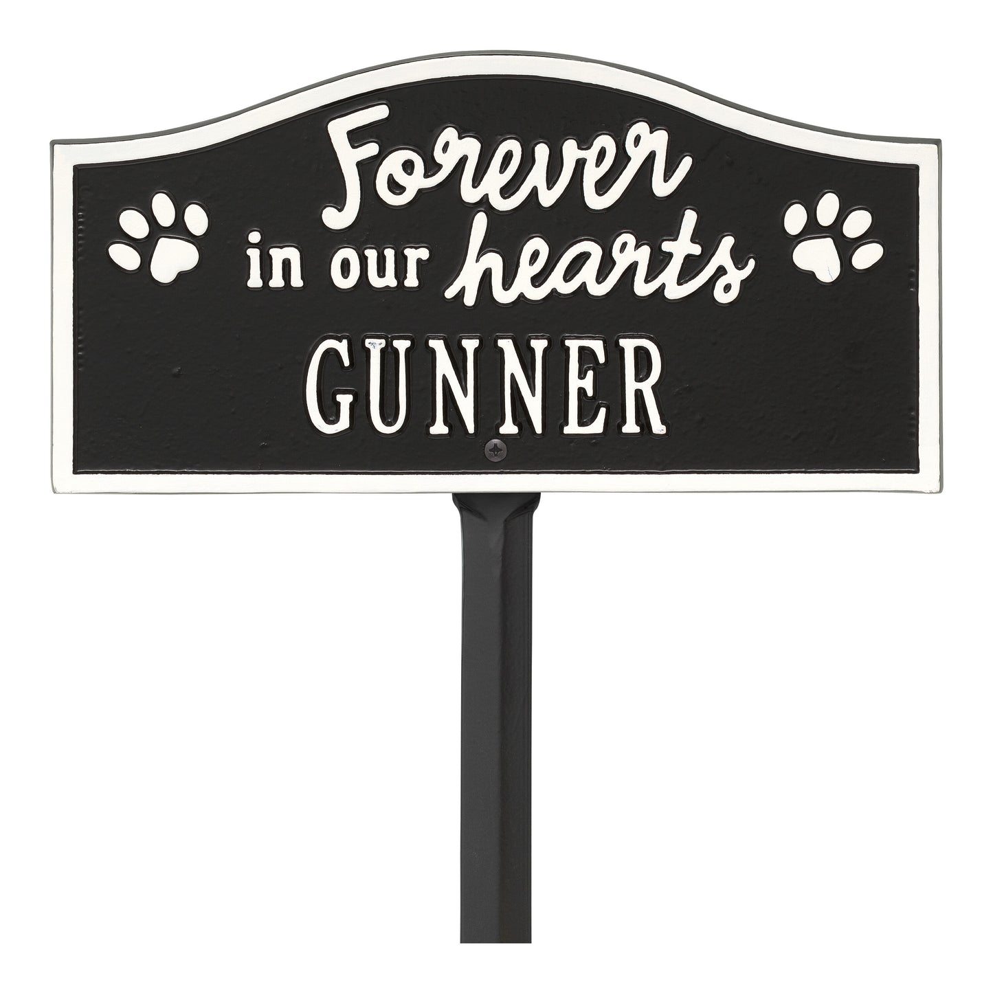 Whitehall Products Forever In Our Hearts Personalized Pet Memorial Yard Sign One Line White/gold