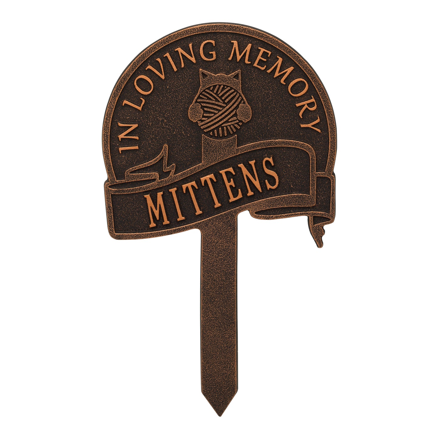 Whitehall Products Cat With Yarn Personalized Memorial Yard Sign One Line
