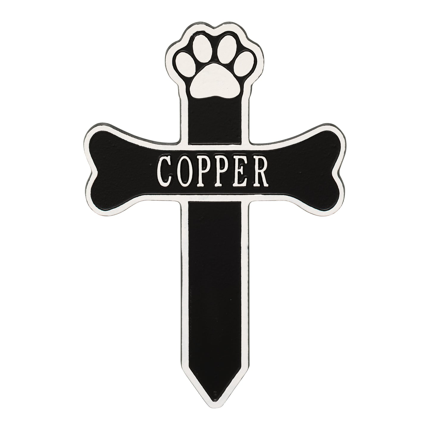 Whitehall Products Dog Paw And Bone Personalized Memorial Cross One Line