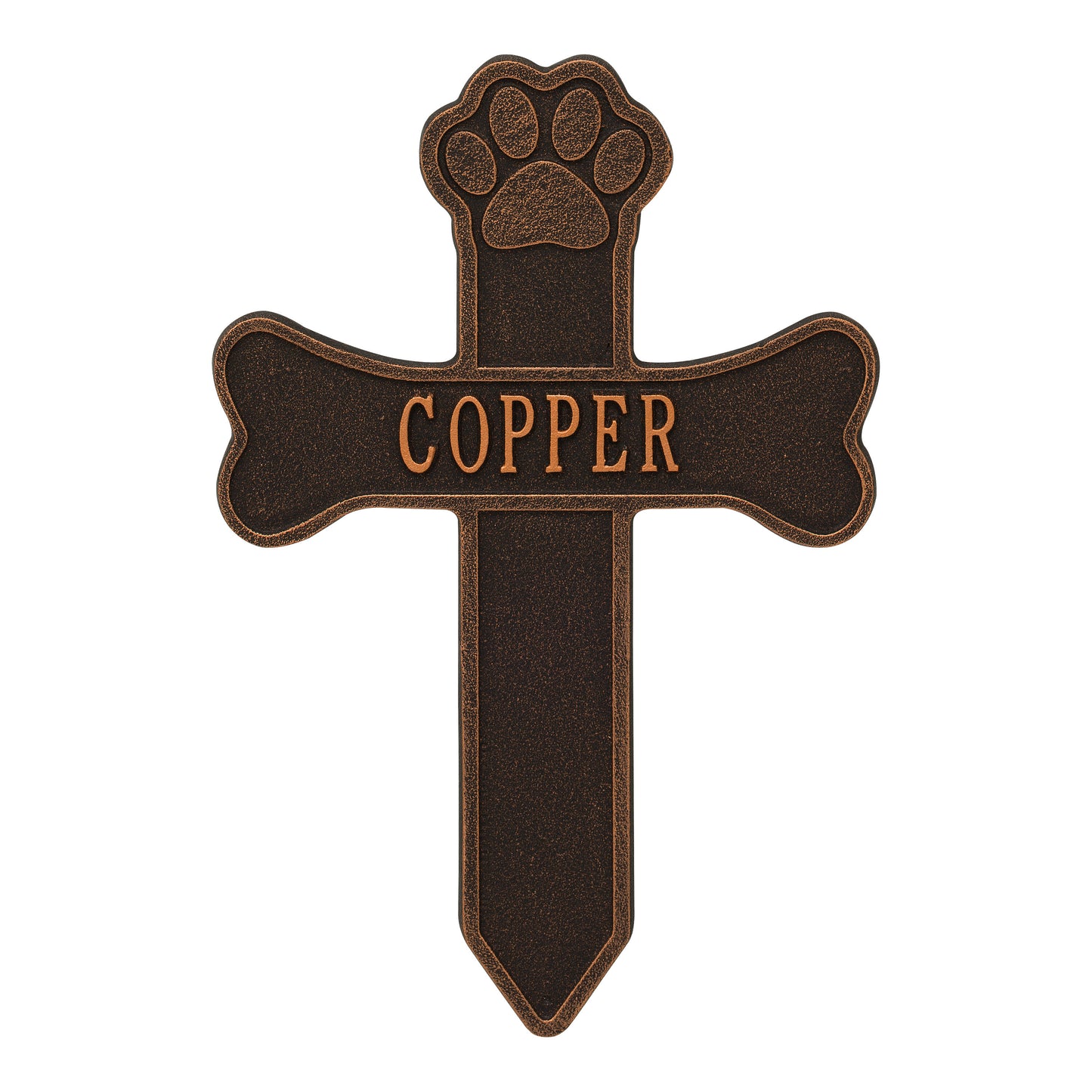 Whitehall Products Dog Paw And Bone Personalized Memorial Cross One Line