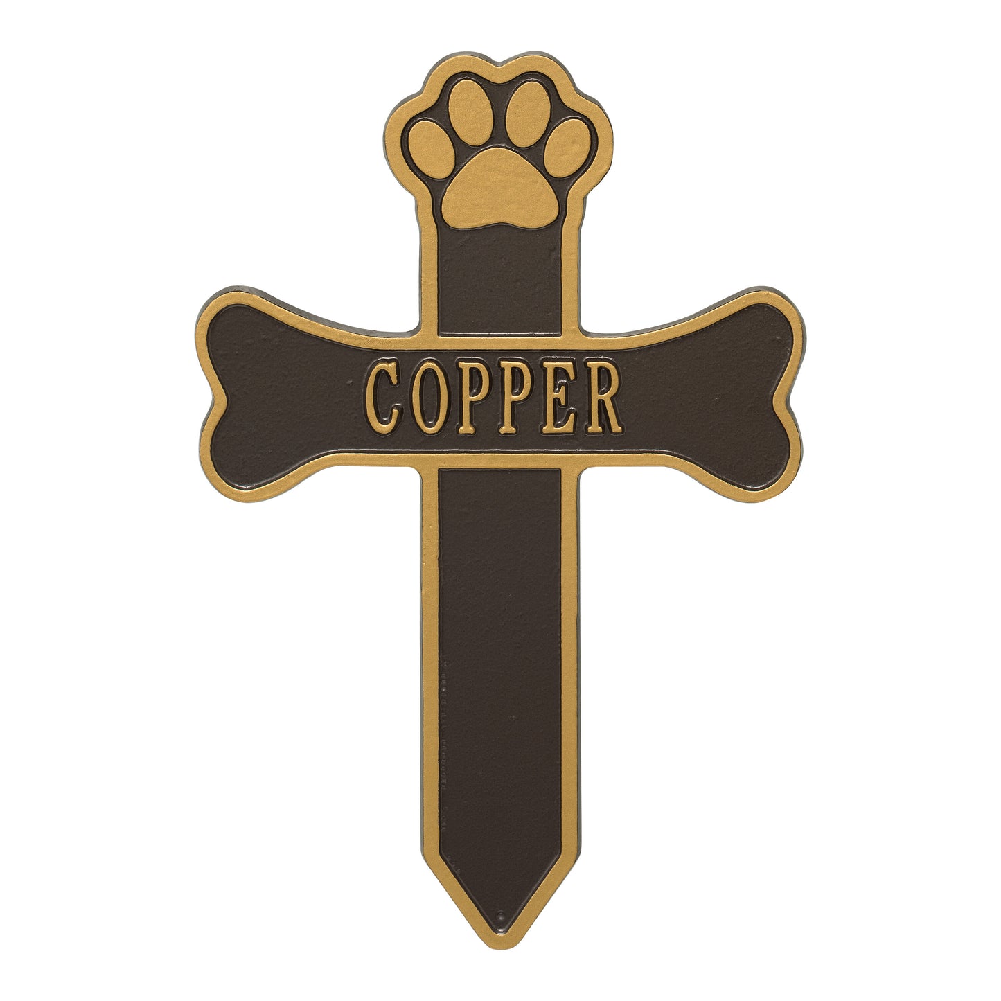 Whitehall Products Dog Paw And Bone Personalized Memorial Cross One Line