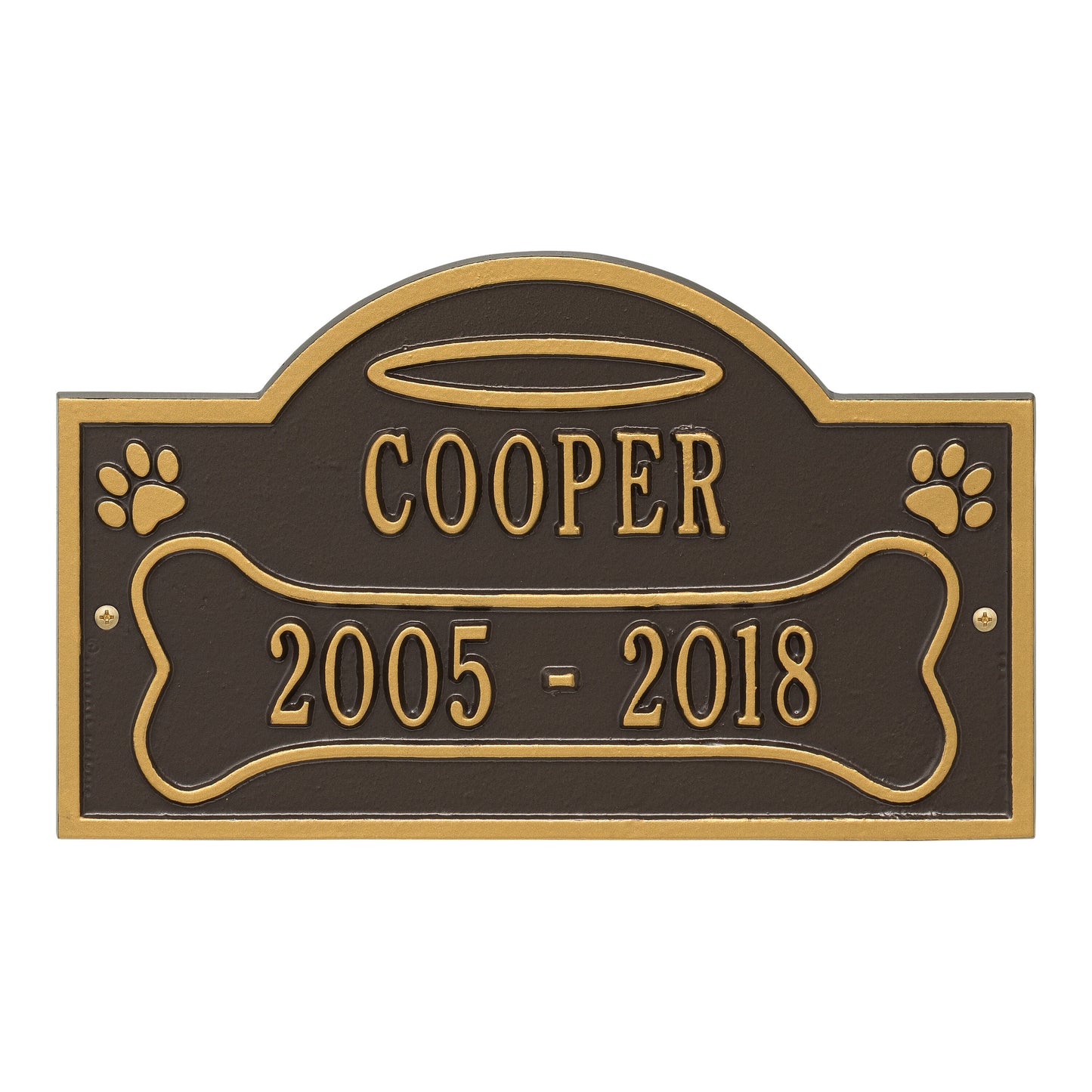Whitehall Products All Dogs Go To Heaven Pet Memorial Personalized Wall Or Ground Plaque Two Lines