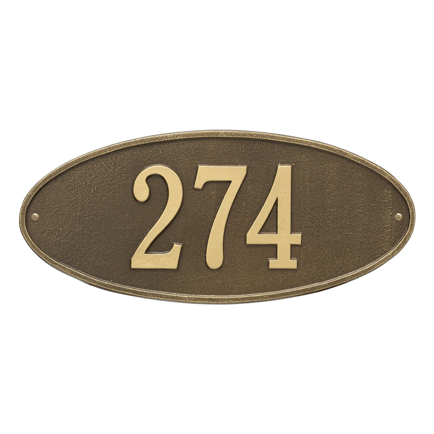 Madison Oval Standard Wall Address Plaque - One Line
