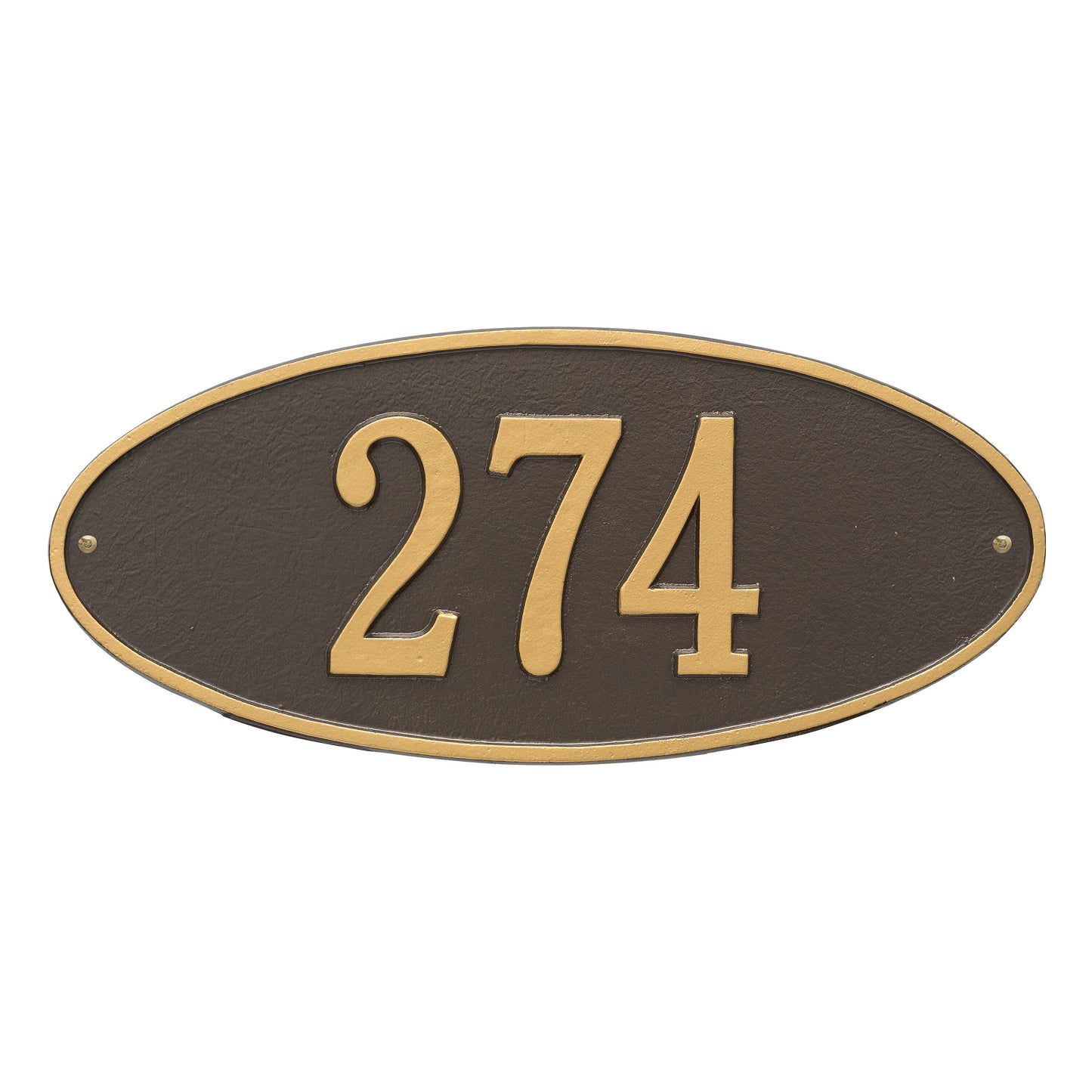 Madison Oval Standard Wall Address Plaque - One Line