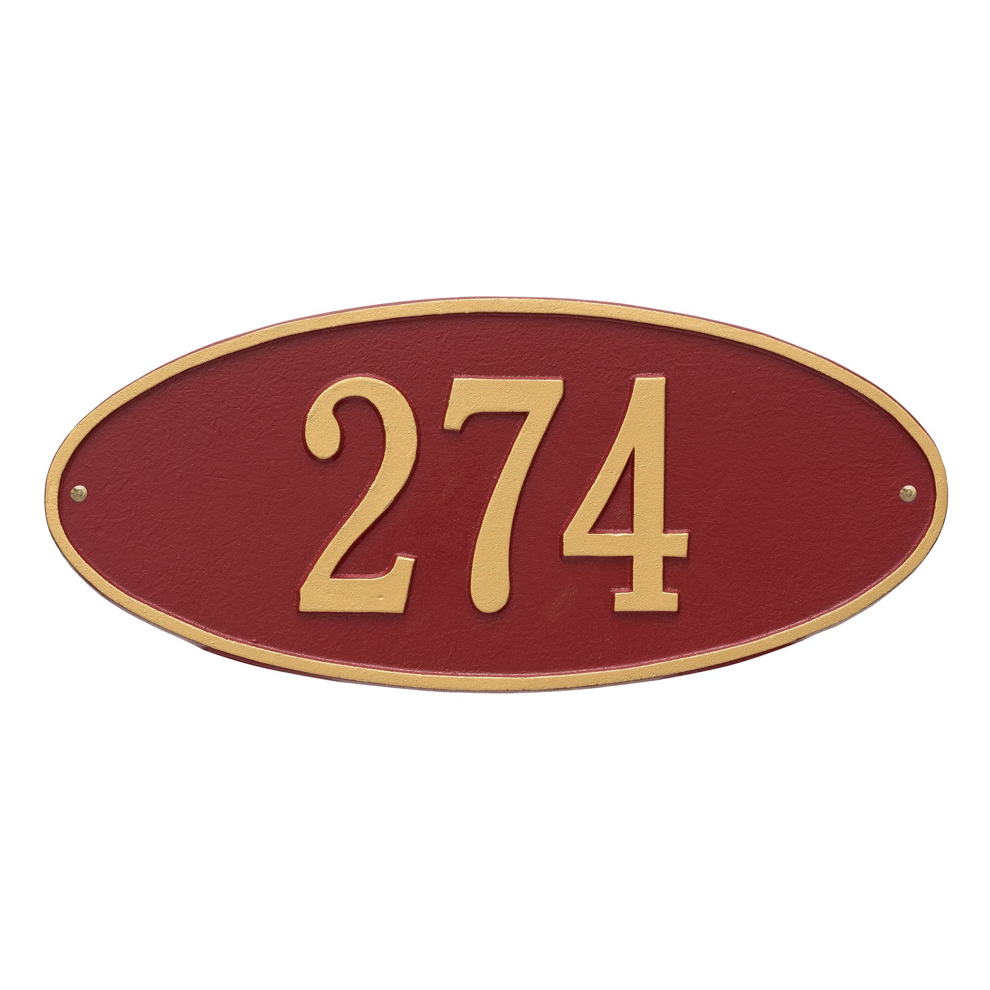 Madison Oval Standard Wall Address Plaque - One Line