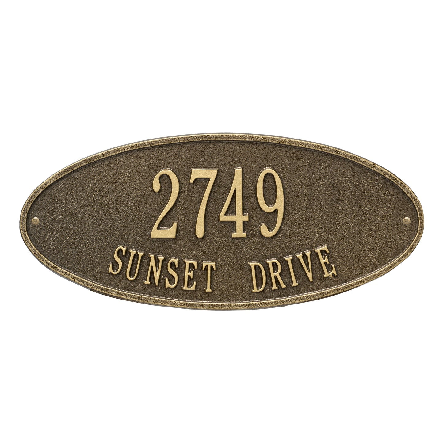 Madison Oval Standard Wall Address Plaque - Two Lines