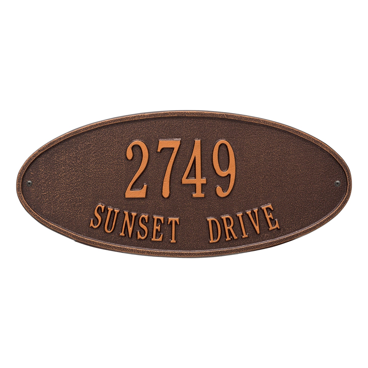 Madison Oval Standard Wall Address Plaque - Two Lines