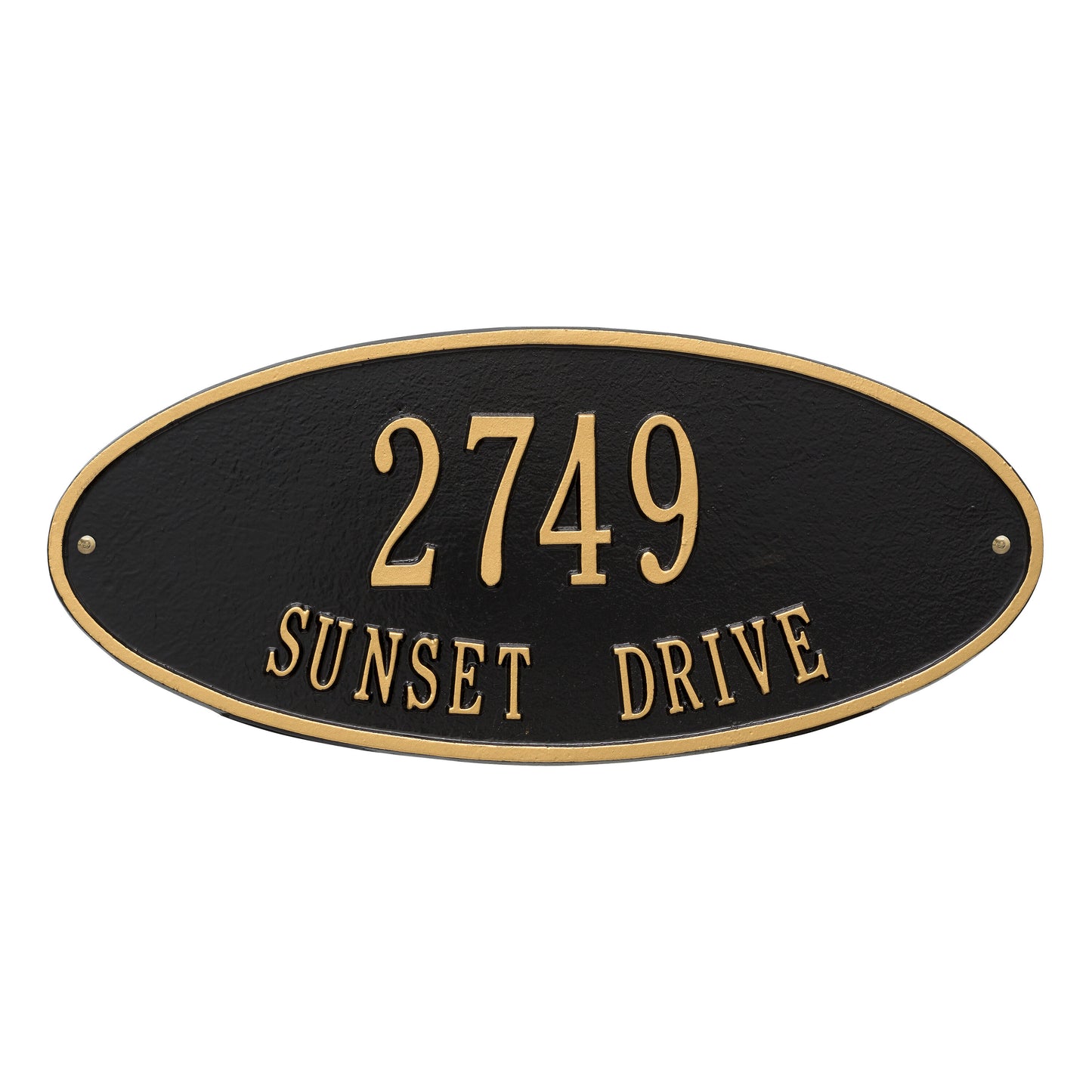 Madison Oval Standard Wall Address Plaque - Two Lines