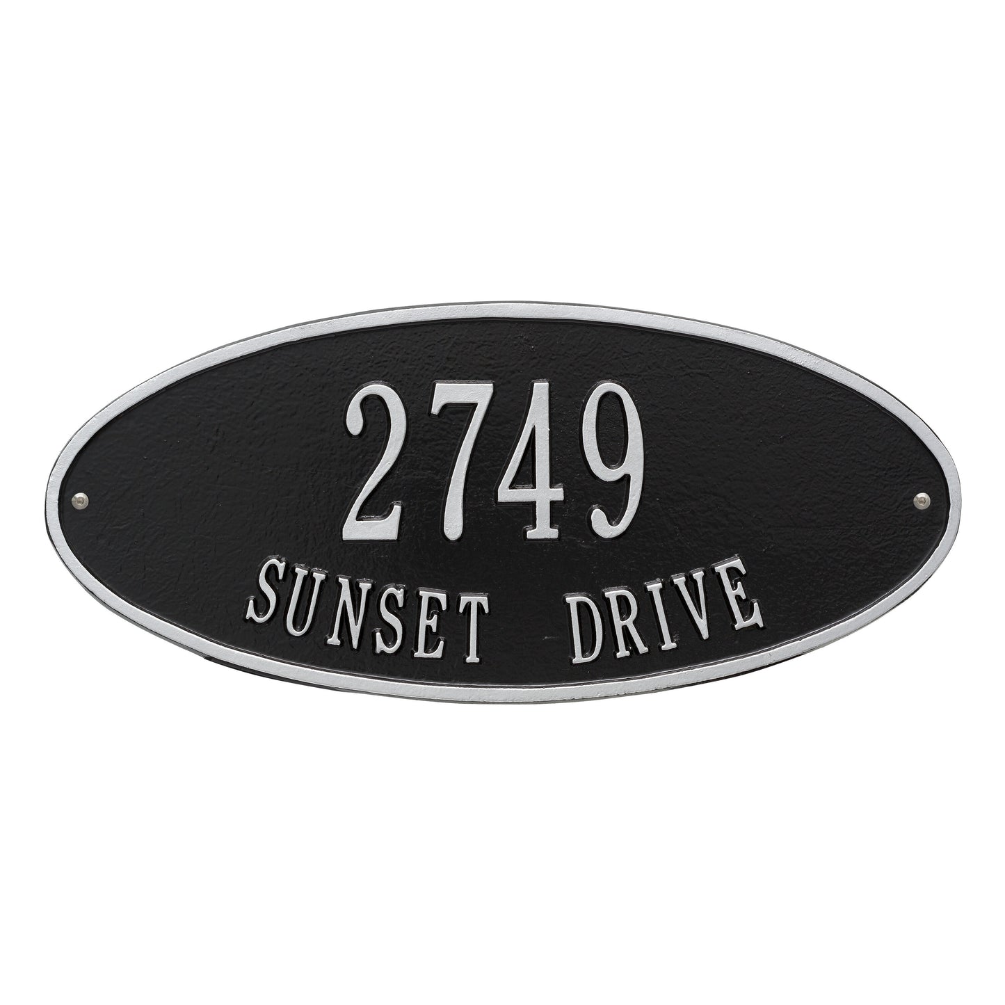 Madison Oval Standard Wall Address Plaque - Two Lines