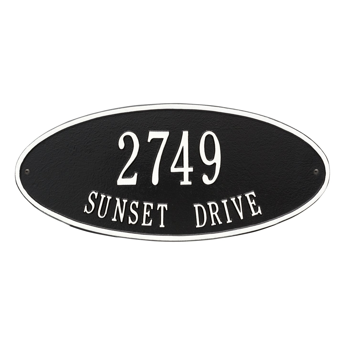 Madison Oval Standard Wall Address Plaque - Two Lines