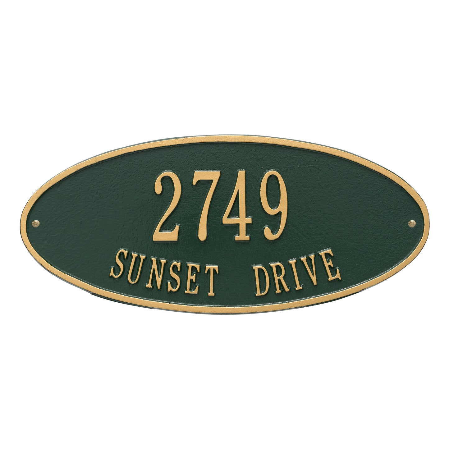 Madison Oval Standard Wall Address Plaque - Two Lines